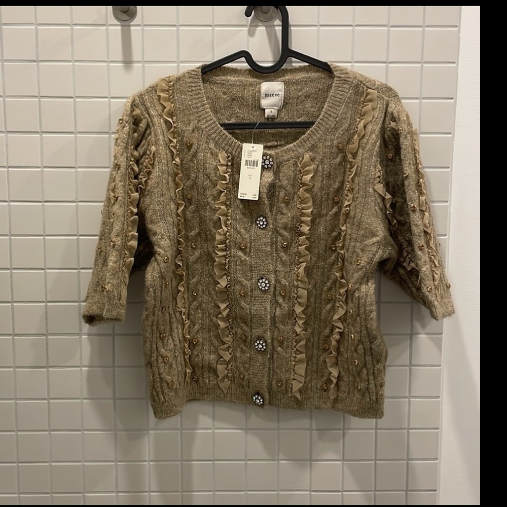 NWT Anthropologie Embellished Cardigan - Picture 3 of 4